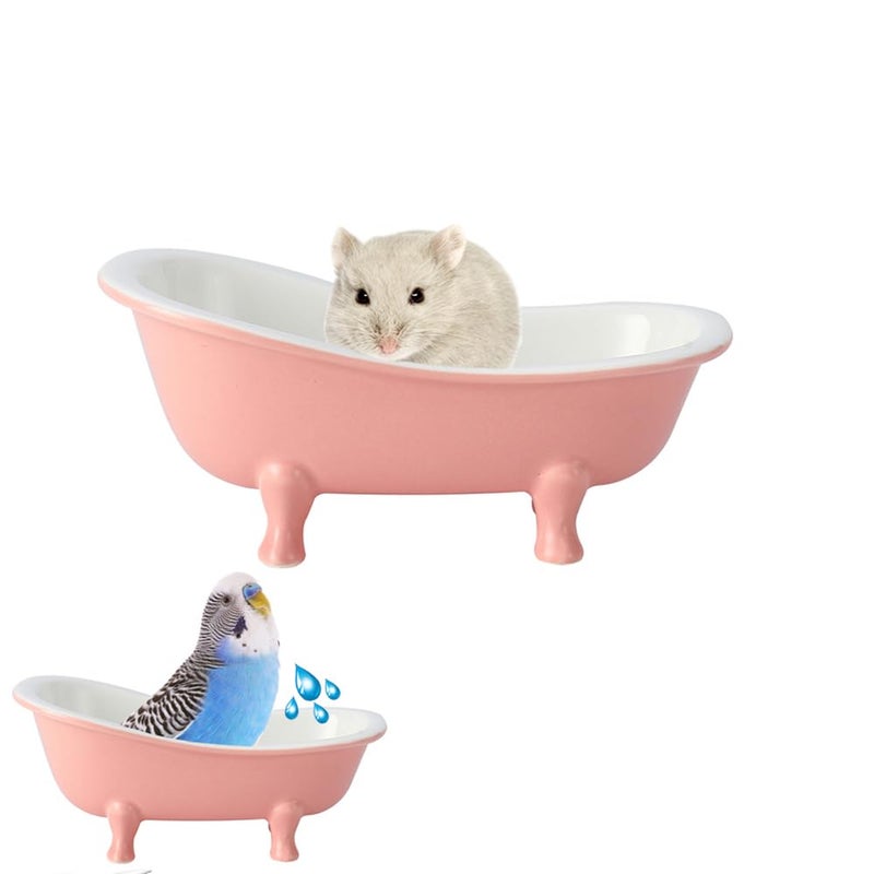KnocKconK Cute Hamster Bed, Small Animal Ice Bathtub, Sand Bath Container Accessories Cage Toys, Ceramic Relax Habitat House, Sleep Pad Nest for Hamster, Food Bowl for Guinea Pigs/Squirrel/Chinchilla - Image 1